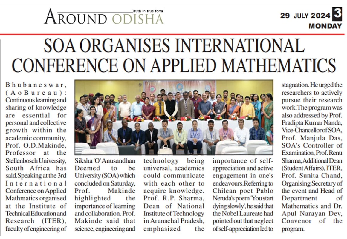 3rd International Conference on Applied Mathematics